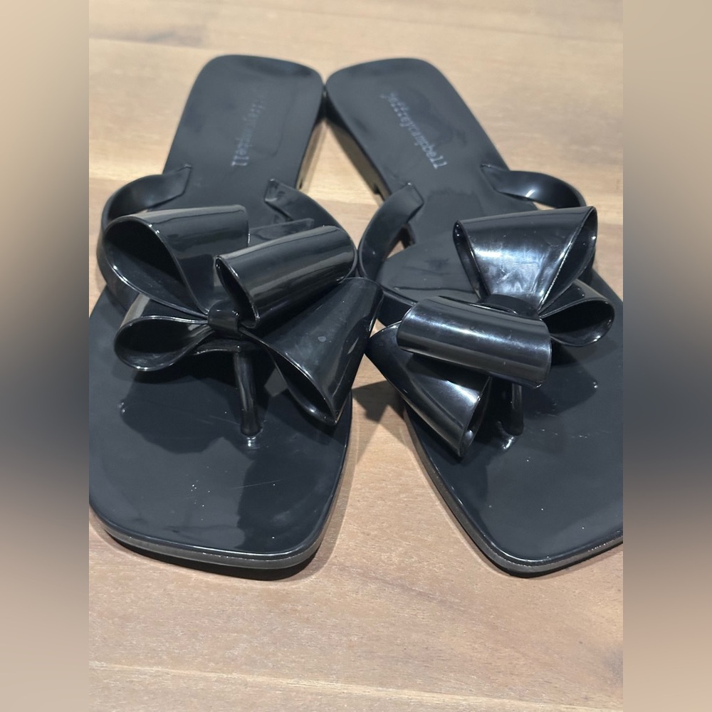 Jeffrey Campbell Sugary Jelly Bow Thongs  9 Black